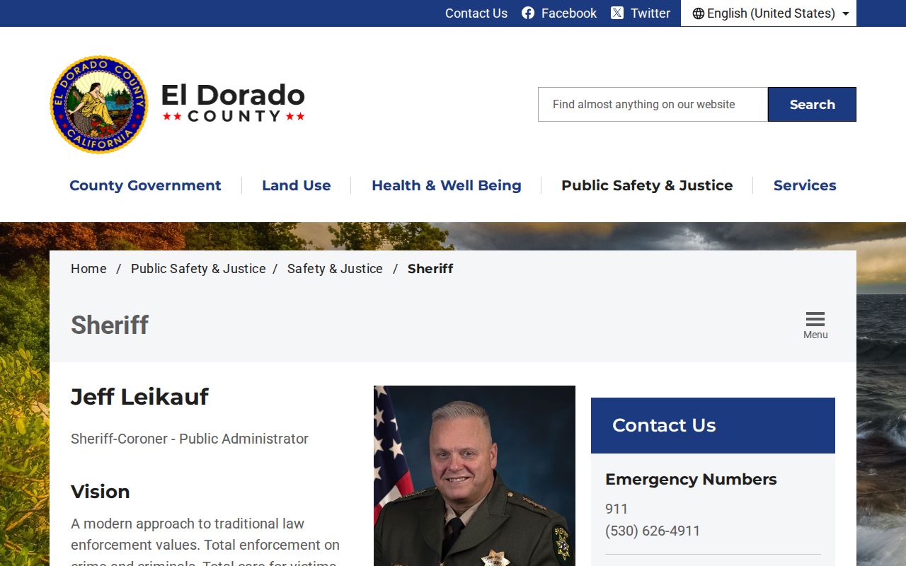 El Dorado County Sheriff arrest and custody resources